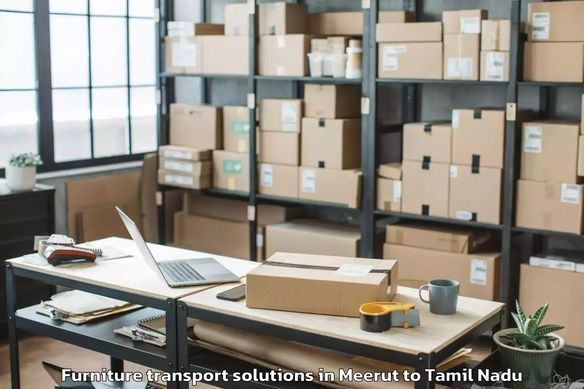 Book Meerut to Porur Furniture Transport Solutions